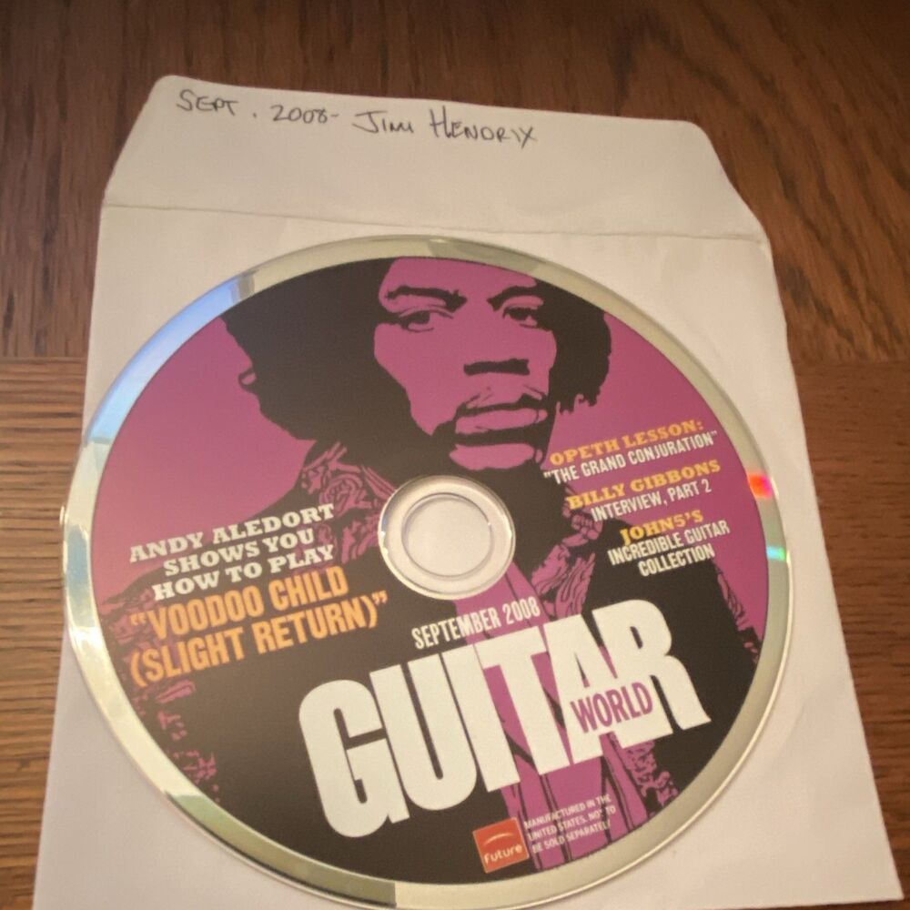 Guitar World Sept 2008 Jimi Hendrix CD-ROM/dvd Lesson Disc Billy Gibbons John 5